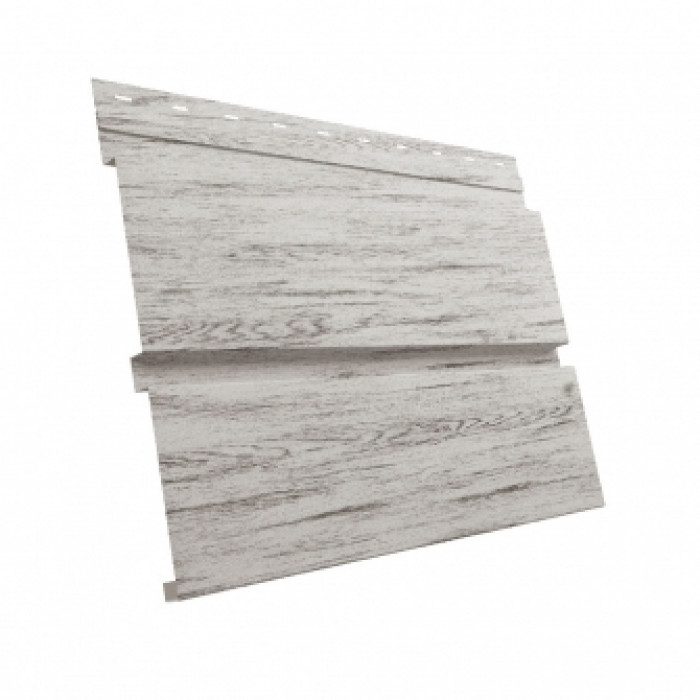 Металлический сайдинг Grand Line ЭкоБрус 0.45 мм 3D Print Elite с пленкой Snow Wood